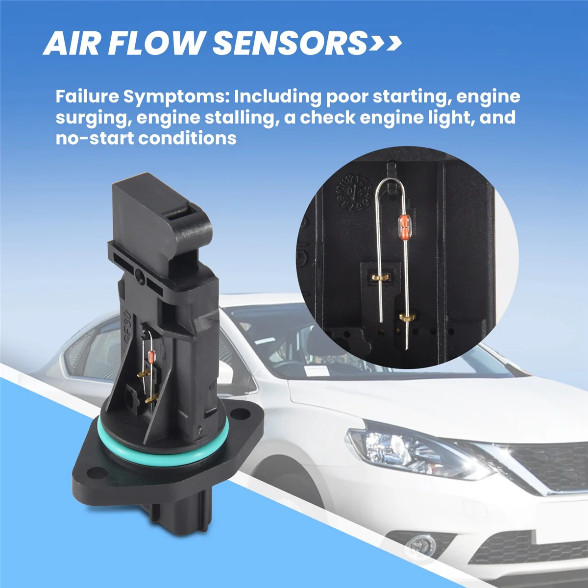 Sensor MAF Aliran Udara Tahan Lama untuk Nissan Almera N16 Primera P10 P11 P12 WP11