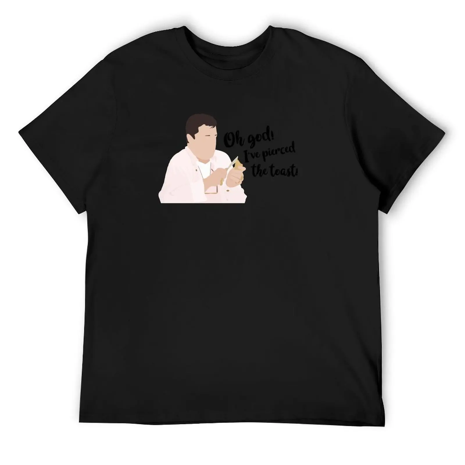 oh god! i've pierced the toast! T-Shirt tops anime figures anime stuff customizeds black t-shirts for men