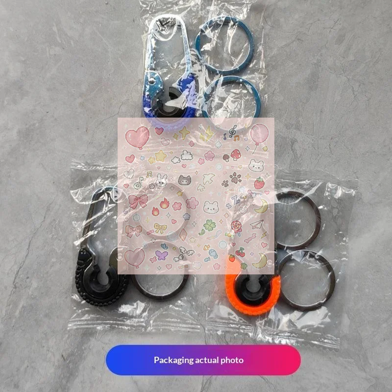 1Pc Keychain Men Stainless Steel Buckle Outdoor Carabiner Climbing Tool Double Ring Car Fishing Hook Key Ring Accessories