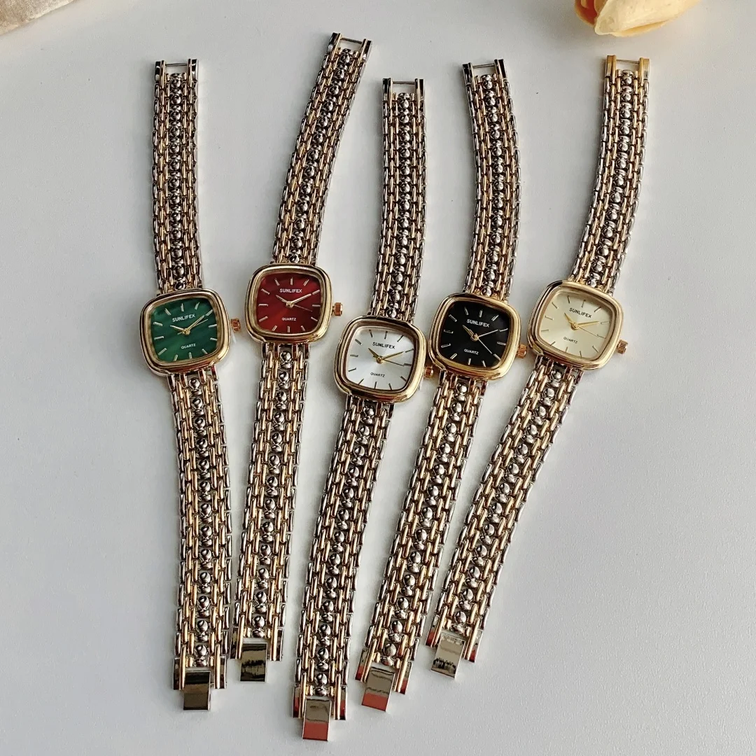 Silver Gold Watches Women Elegant Small Square Dial Ladies Quartz Watch Simple Wristwatches Female Dress Clock zegarek damski