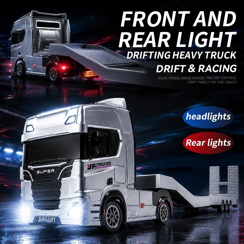S917 1:43 2.4G Mini RC Tractor Truck With Lights 4WD High Speed Drift Remote Control Car Heavy Truck Trailer Toy For Kid Gift view 5