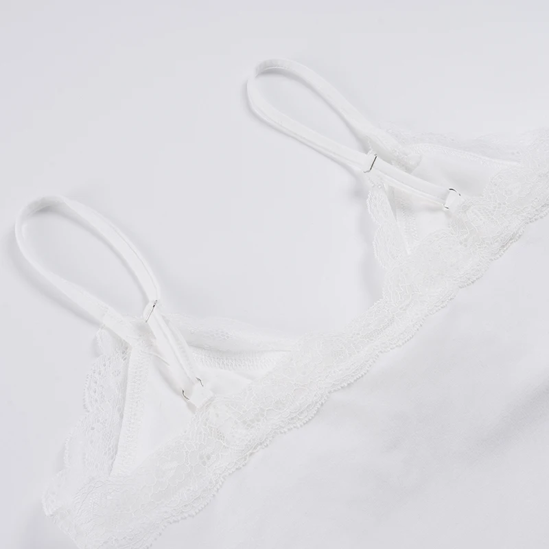 SUCHCUTE Coquette Spitzen-Cami-Top mit V-Ausschnitt und Twist-Front, Spaghettiträger, schmal geschnittenes Camisole, Y2K, ärmelloses Tanktop für den Alltag, lässig, Sommer, Neu – Detail 7