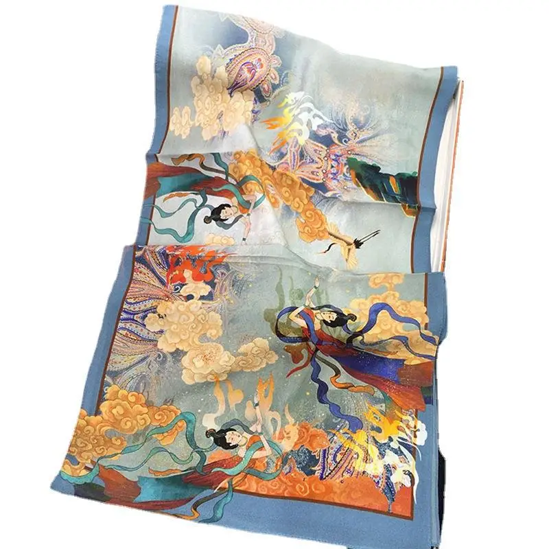 Hangzhou silk double crepe scarf long scarf spring and autumn women summer mulberry silk scarf ribbon