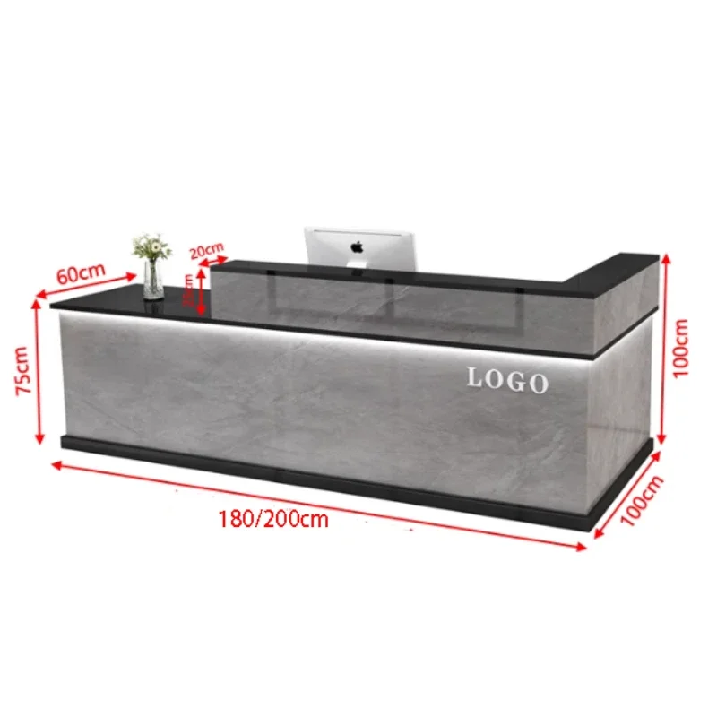 Storage Luxury Reception Desk Senior Custom Beauty Industrial Reception Counter Style Usa Recepcion Mostrador Office Furniture