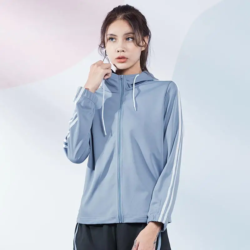 

Running Jacket Women Sports Hoodeis Tops Long-sleeved Hooded Cardigan Hiking Jacket Breathable Fitness Clothes Yoga Anti-Wrinkle