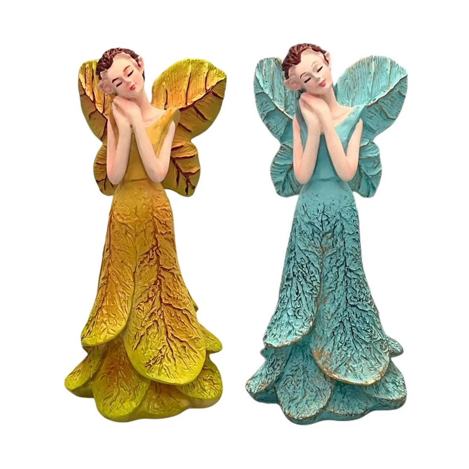 

Flower Fairy Statue Art Crafts European Style Collectible Tabletop Ornament for Living Room Desk Cabinet Fireplace Entrance