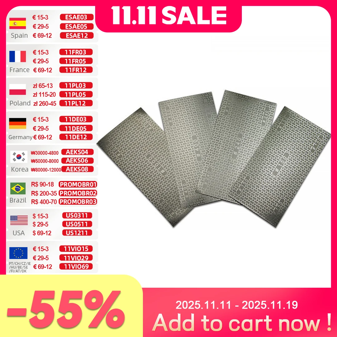 

Diamond Sandpaper Coated Honeycomb Replacement Abrasive Paper Sand Paper Grinding Paper 150# 240# 400# 1000# Grit HT414-417