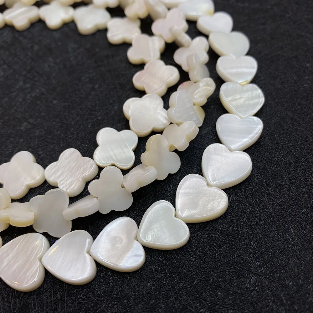Natural Freshwater Shell Heart-shaped Mother-of-pearl Shells Loose Beads Jewelry Making DIY Necklace Bracelet Earrings Accessory