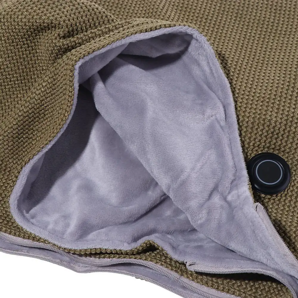 

Washable Wearable USB Heating Blanket Foldable 3 Modes Electric Heating Pad Zipper Closure Adjustable Heated Throw Blanket Car