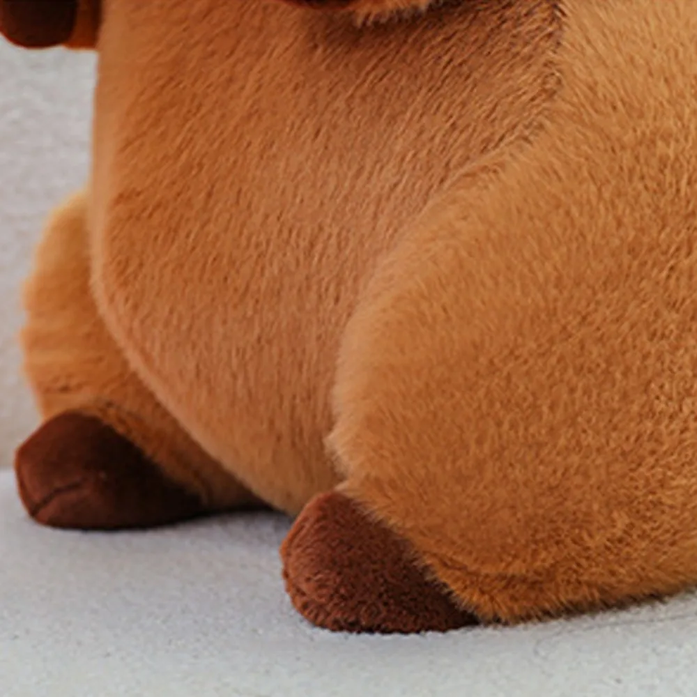 กินทุเรียน Capybara ตุ๊กตา Plush สามารถดึงผลไม้กระเป๋าเป้สะพายหลังจําลอง Capybara เครื่องประดับผ้าฝ้าย PP นุ่มตุ๊กตา Capybara ตุ๊กตา