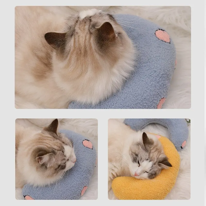 Teddy Velvet Pet Half-Moon Pillow Cat Stepping On Milk Pillow U-Shaped Pillow Deep Sleep Super Soft Fluffy Pet Calming Toy