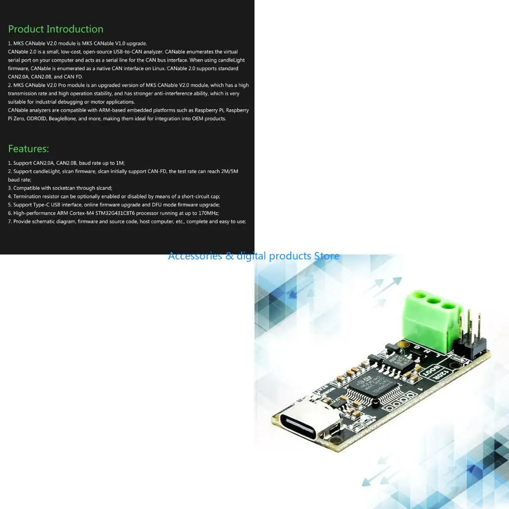 

77JD CANable 2.0 CANbus Transceiver CAN2.0 for CANable USB to CAN Analyzers
