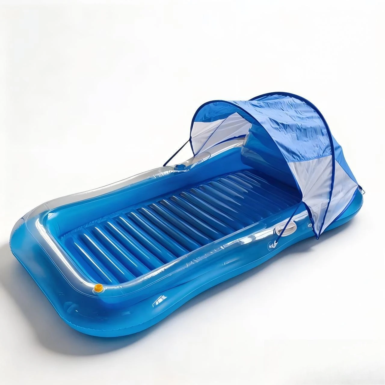 Stock Inflatable Spray Water Float Lounge Chair Detachable Sun Shade Canopy Pool Water Relax Floating Mat