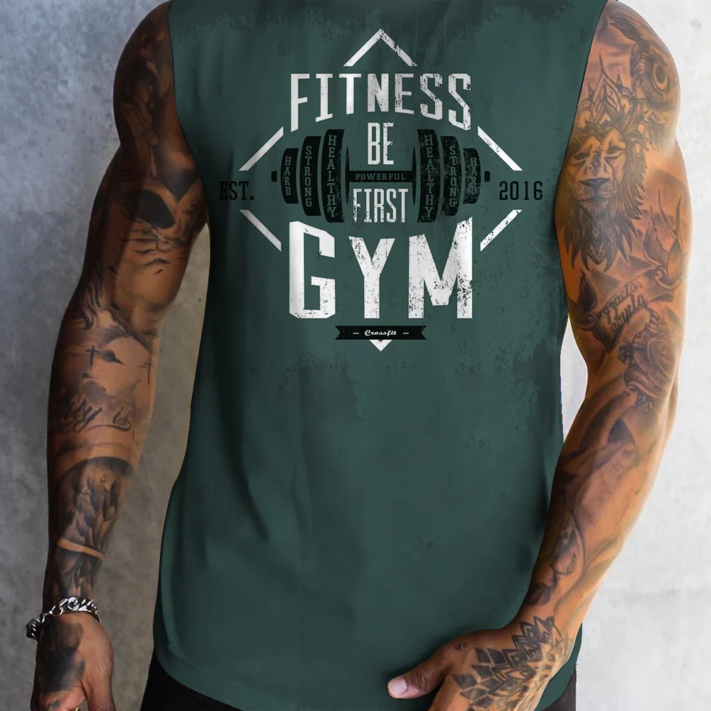 Quick Dry Men's Gym Tank Top Summer Fitness Workout Muscle Tee Oversized Bodybuilding Sleeveless Shirts New Boxing Training Vest