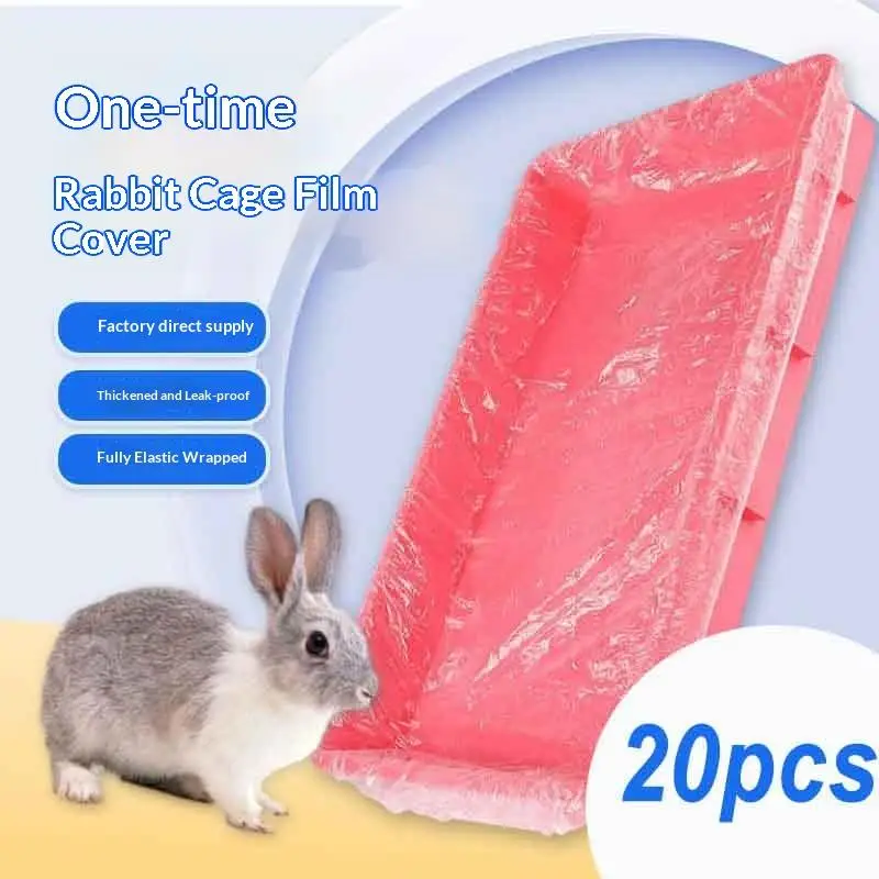 20Pcs Disposable Rabbit Cage Liner Pet Tray Plastic Mat Film Cover Replaceable Universal Toilet Film Small Animal Pet Poop Bag