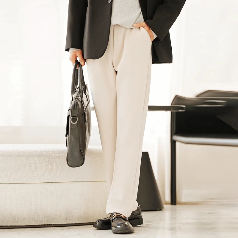 Choice Merino Wool Men Knit Trousers Classic Autumn Winter Thick Pencil Pants Soft Warm Cashmere Pants Smart Casual Pants