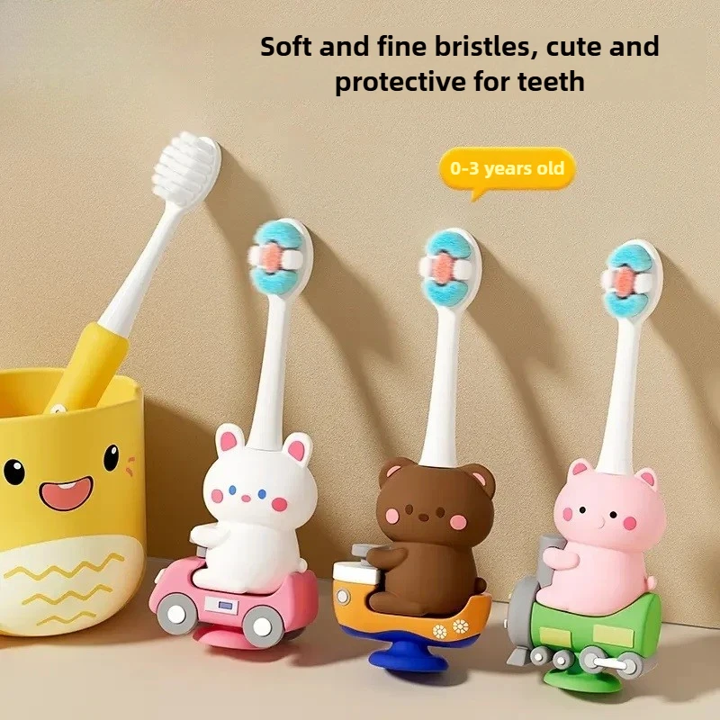 

Детская зубная щетка с мягкой щетиной из мультфильма, специально разработанная для детей при прорезывании зубов, для защиты десен, подходит для детей от 0 до 3 лет