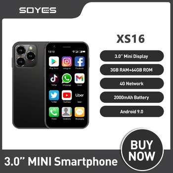 SOYES XS16 Mini Smartphone Phone 4G LTE 3GB+64GB 3Inch Cellphone Android10 2000mAh 5MP Dual SIM Mini Telephone Portable SOYES XS16 Mini Smartphone Phone 4G LTE 3GB+64GB 3Inch Cellphone Android10 2000mAh 5MP Dual SIM Mini Telephone Portable