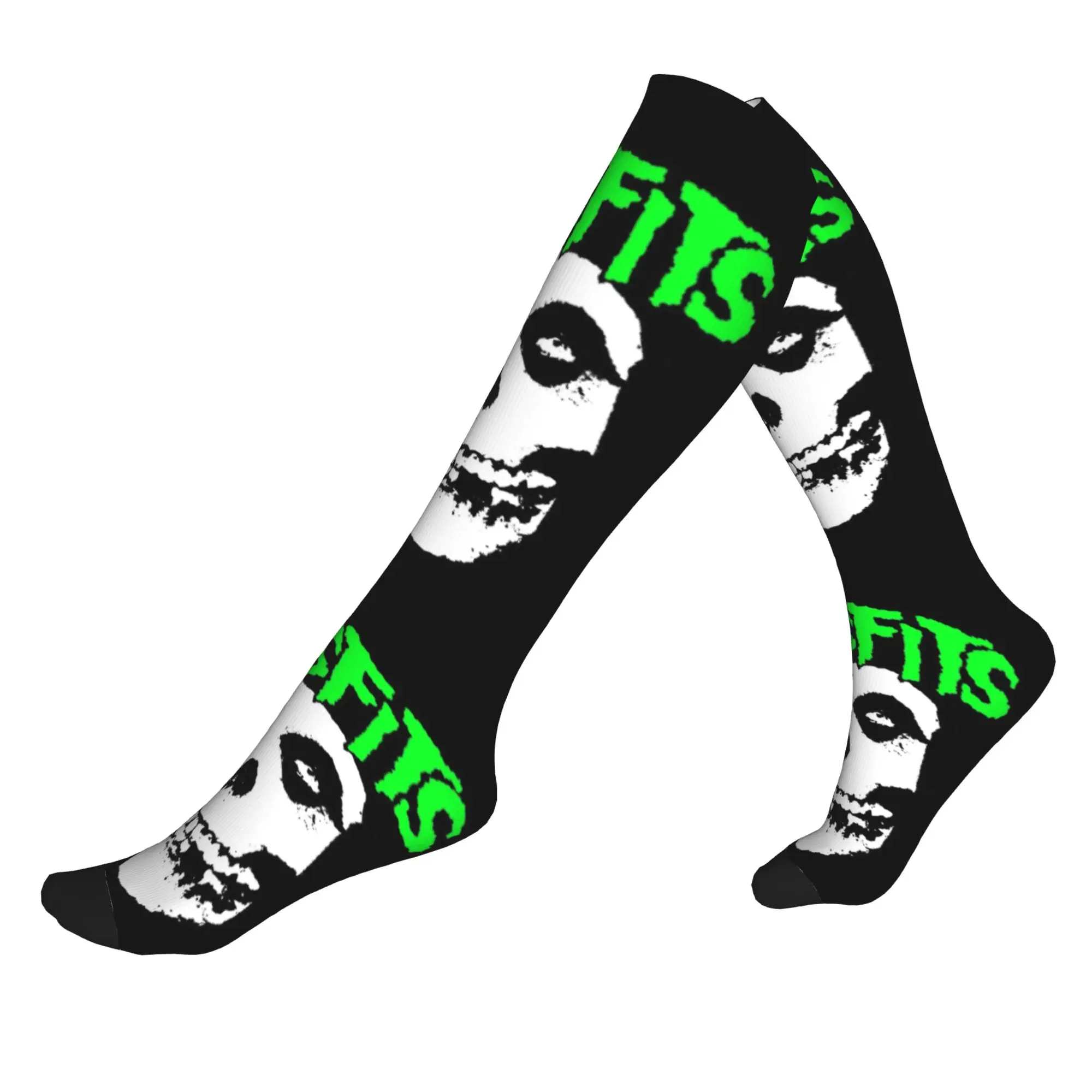 

Kawaii Mens Punk Rock Band Misfits Dress Socks Unisex Comfortable Warm 3D Printed Sports Compression Socks