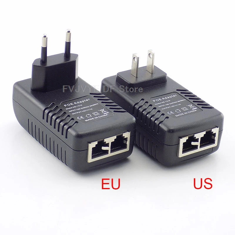 12V 1A POE Injector Wall Plug POE Switch Power Supply Adapter Wireless Ethernet Adapter For IP Camera CCTV US/EU Plug D6