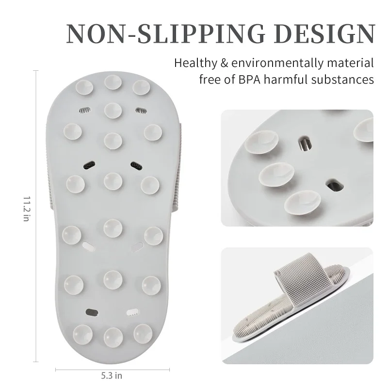 Spas Massage Exfoliating Cleaner Washer Bathroom Foot Scrubber Cleaning Slipper Silicone Shower Foot Scrubber