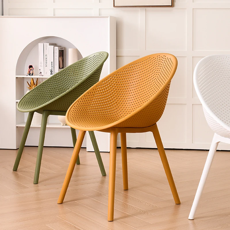 Designer Plastic Dining Chairs Unique Terrace Garden Balcony Dining Chairs Outdoor Minimalist Silla Comedor Home Furniture