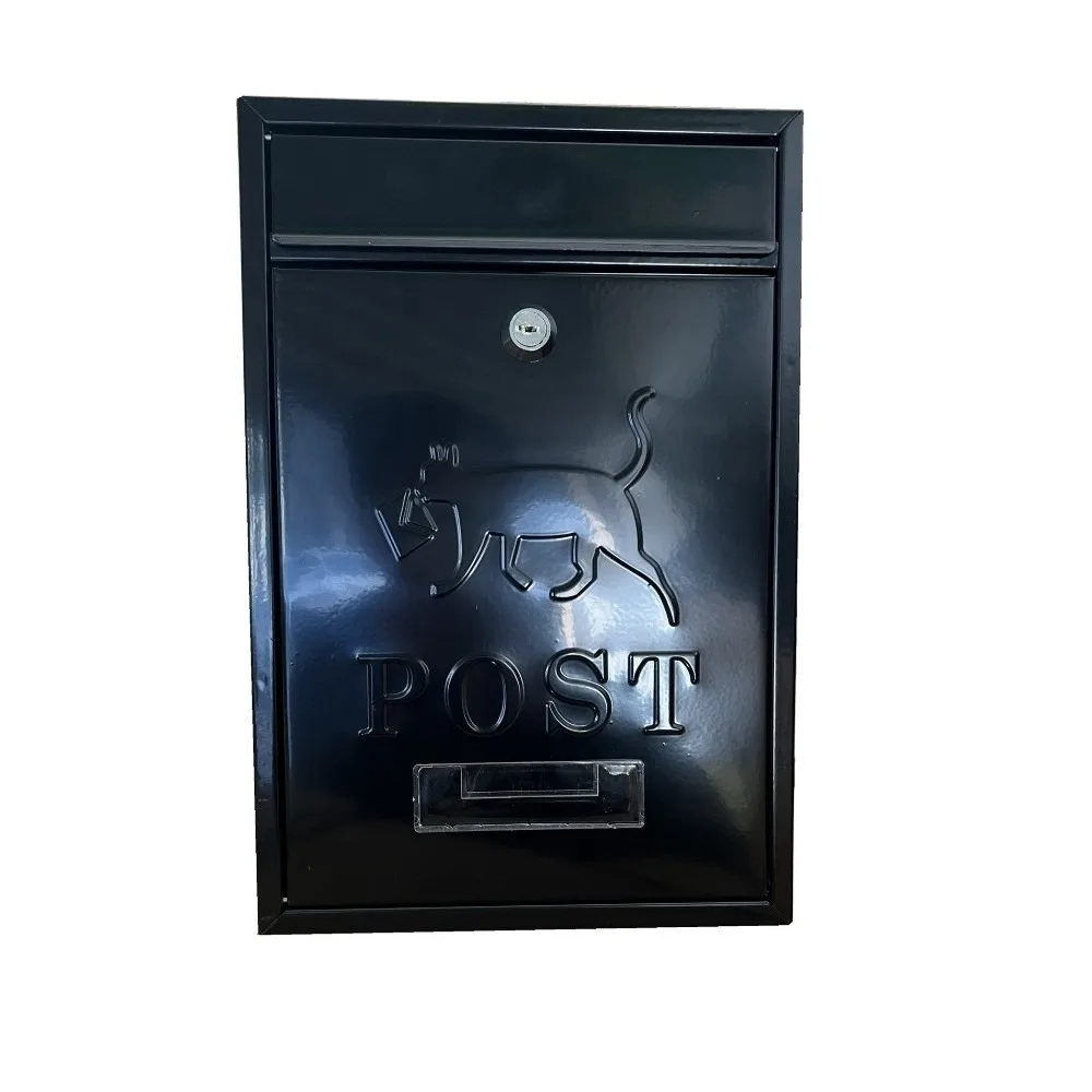 

Rainproof Wall Mounted Mailbox Safe Locking with 2 Keys Metal Email Suggestion Box Iron Clear Window Hanging Postbox Garden