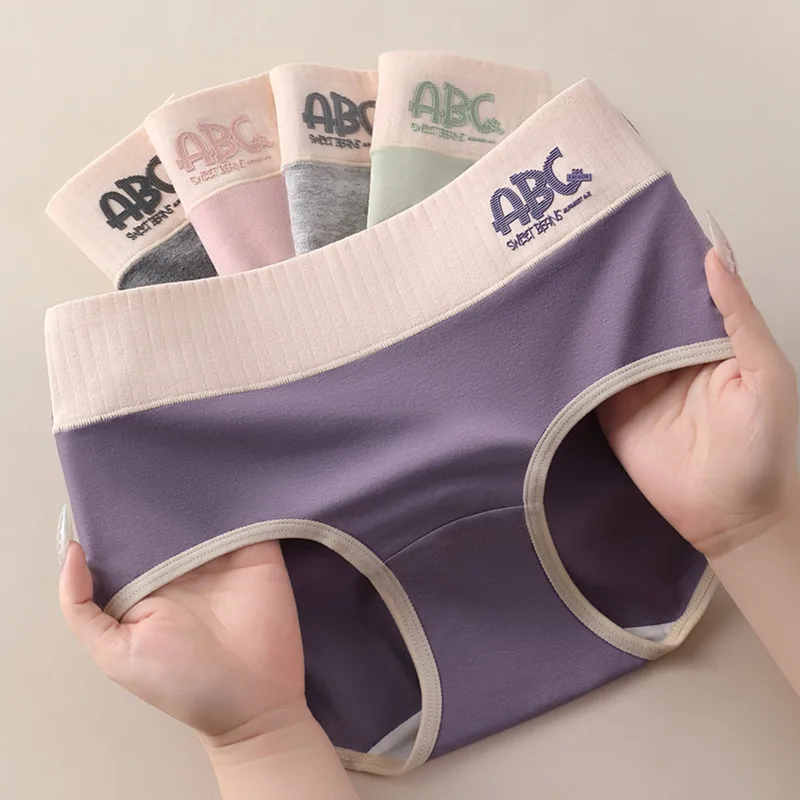 3ks dámské kalhotky, prodyšné, sexy, podzimní, pohodlné, měkké, spodní prádlo do poloviny pasu, čisté bavlněné spodní prádlo - náhled 5