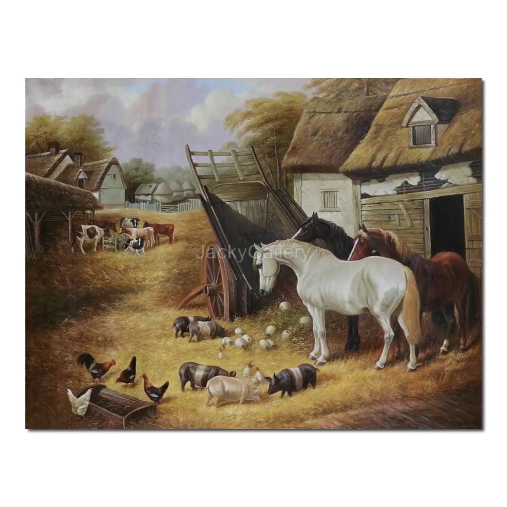 John Frederick Herring Sr Animal Farmyard Animals Handmade Painting in Oils on Canvas Picture for Bright Spaces Display
