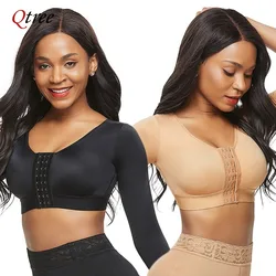 Qtree Arm Slimming Shaper for Women Compression Body Shaper Post Surgery Shapewear Seamless Front Closure Sleeves Push Up Bra