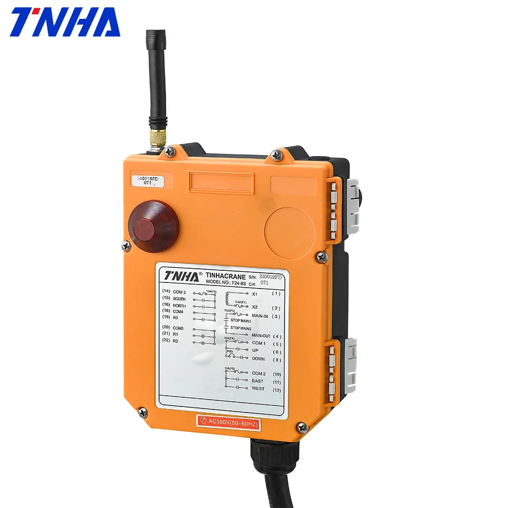 TNHA1 F24-8S DC/AC 8 channel industrial crane waterproof radio remote pendant control universal wireless switch for hoist