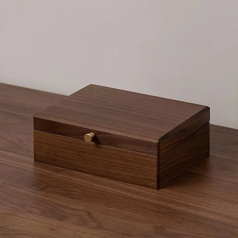 Walnut Jewelry Box Ring Earrings Storage Jewelry Packaging Box Jewelry Display Desktop Storage