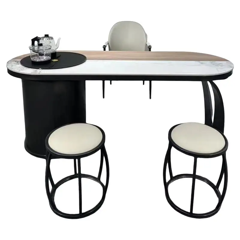 

New Chinese tea table modern simple light luxury zen tea making office kung fu tea table furniture