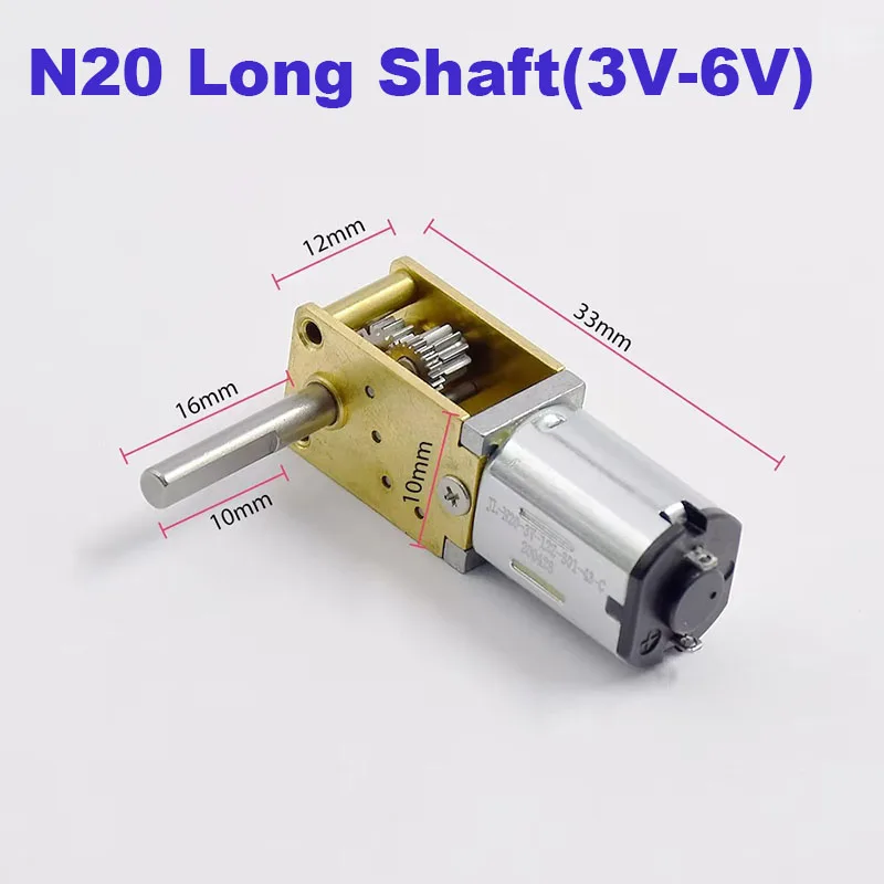 Mini 050 N20 N30 Metalowa skrzynia biegów Silnik z przekładnią ślimakową DC 3V 6V 12V Silnik o niskiej prędkości i wysokim momencie obrotowym DIY Robot Car Eleltric Lock — zdjęcie 4