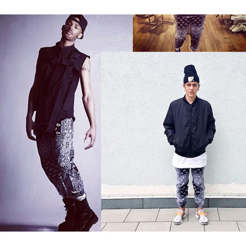 البوليستر باندانا بيزلي بانت عداء ببطء الرجال النساء Sweatpants رياضية Harajuku بنطلون الربيع الهيب هوب الشارع الشهير Z1