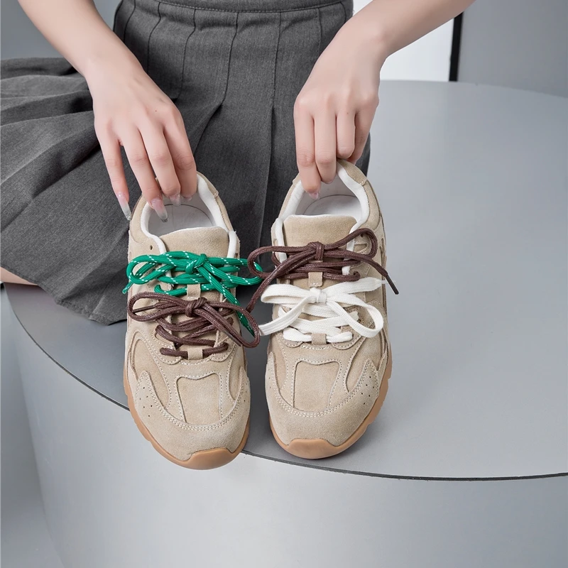 AIYUQI Damen-Sneaker 2026 – Neue rutschfeste deutsche Trainingsschuhe für Damen, flache, große Größen, aus echtem Leder, Laufschuhe für Frauen – Detail 1