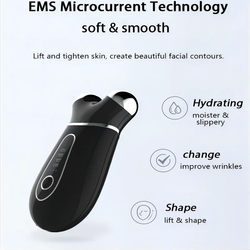 Microcurrent Facial Device EMS Face Lift Roller Massager for Skin Care Vibration Skin Firming Wrinkle Removal Beauty Device