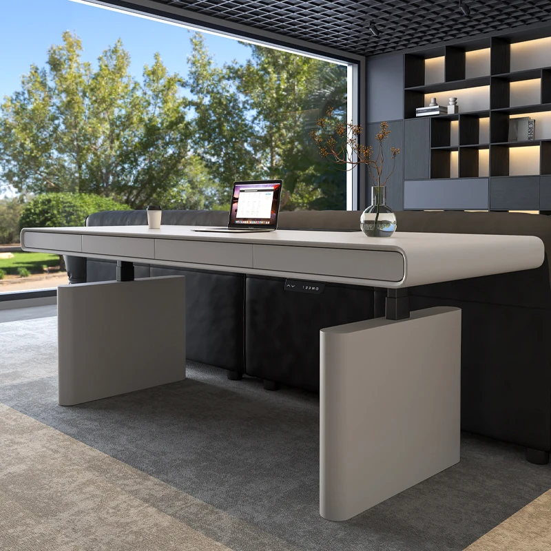 Luxury Home Small Office Table and Chairset Height Adjustable Desk Study Computer Desk Wooden Office Furniture Modern Design