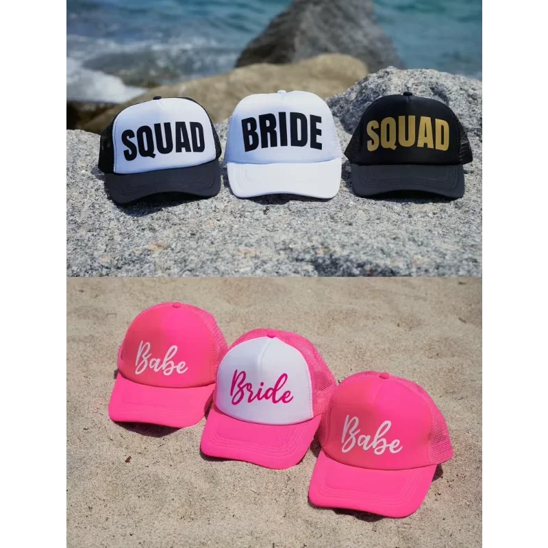 

Bachelorette Party HatBride Squad Groomsmen Bridesmaid Groom Trucker Hats Arty Supplies Bridal Shower Wedding Decration Gifts