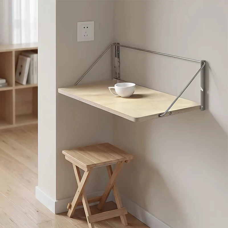 Office Small Out Down for Study Square Fold up Multipurpose Folding Compact Type Desk Foldable Table Stainless Steel Wall Mount