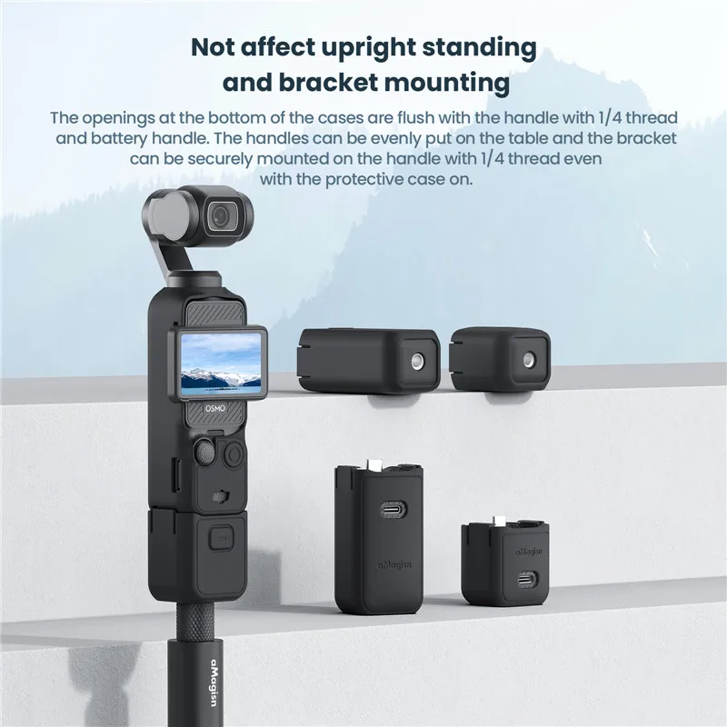 Silicone Case for DJI Osmo Pocket 3 Gimbal Camera Quick Release Anti-Scratch Handle Soft Protective Case Anti-bump Cover