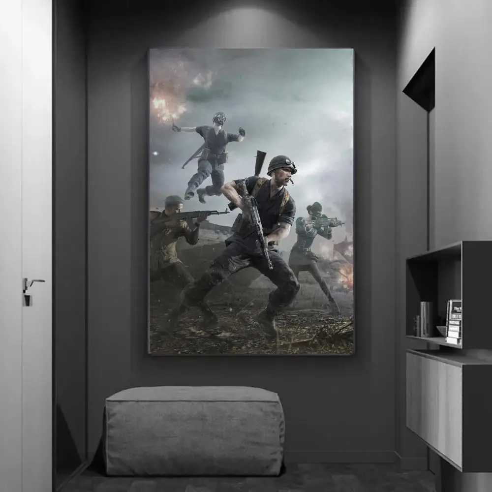 PUBG Classic Movie Posters Vintage Room Bar Cafe Decor Stickers Wall Painting