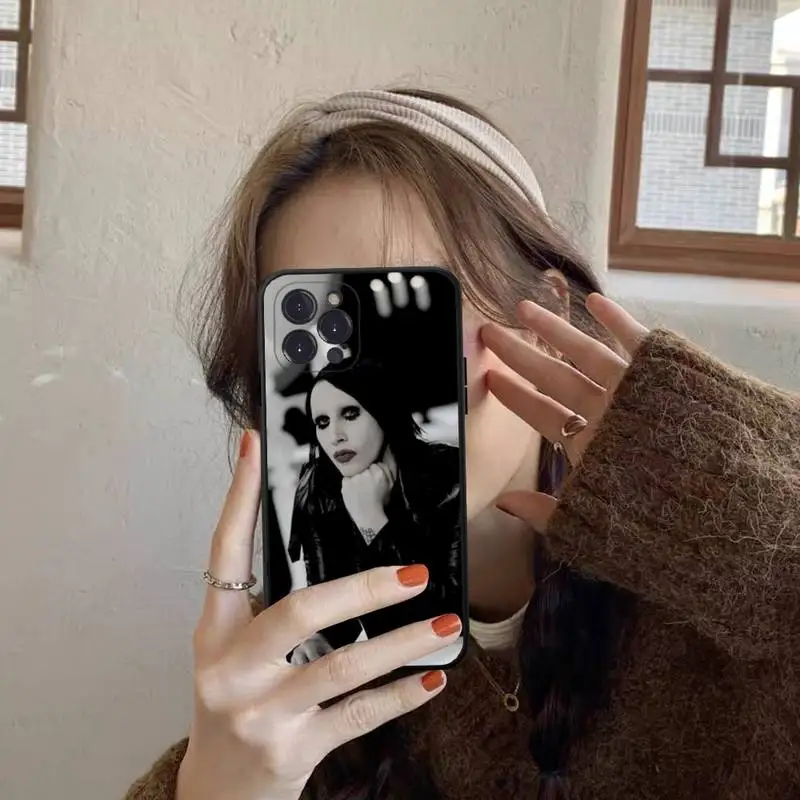 Marilyn Manson Phone Case Silicone Soft For iphone 14 13 12 11 Pro Mini XS MAX 8 7 6 Plus X 2020 XR Shell