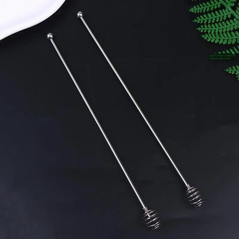 Stainless Steel Drink Stirrer 24CM Coffee Mixing Spoon Durable Non Rust Bar Accessory for Parties 1/2Pcs