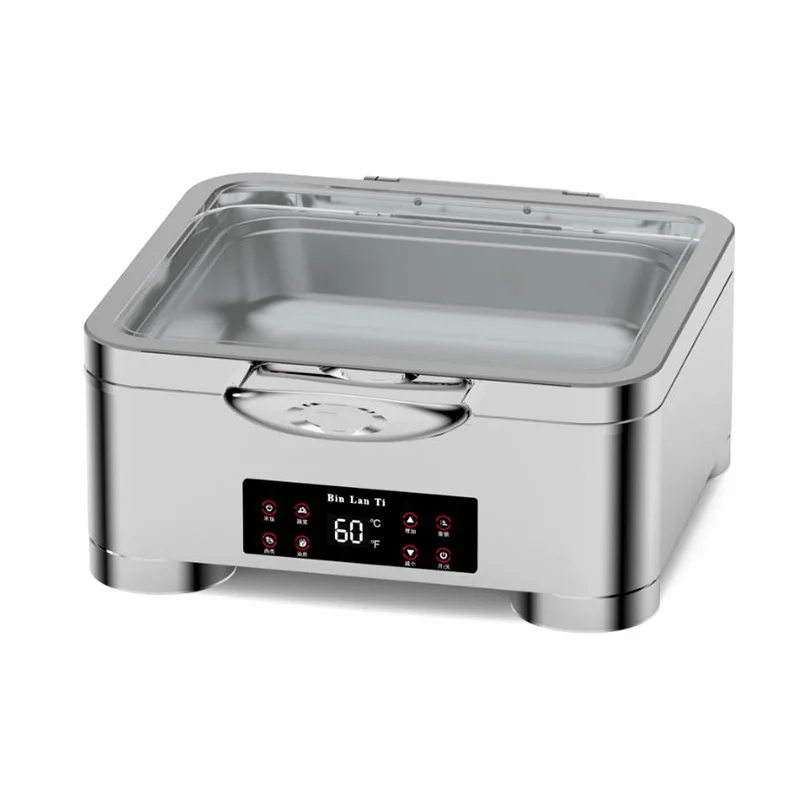 Wholesale Commercial 5.5L Stainless Steel 304 Electric Heating Touch Control High Style Luxury Buffet Chafing Dish Buffet Stove