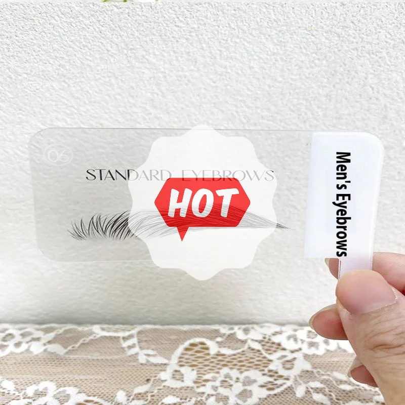 6 pares de tarjetas de prueba con forma de ceja, 6 estilos populares para una selección rápida de clientes, tarjeta con plantilla en forma de ceja, simula el efecto de cejas