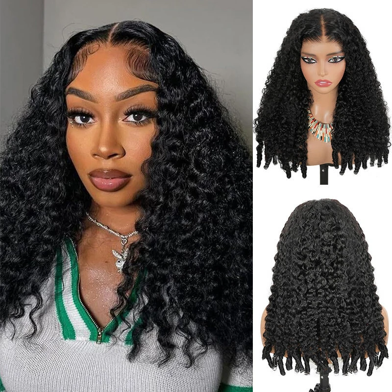 Natural Color 7x6 Glueless Lace Front Human Hair Wigs For Black Women Burmese Curly Hair Wig Full 7x6 Lace Frontal Wig Human Hair Vietnamese 220 Density Spiral Burmese Curly Lace Front Wig view 4