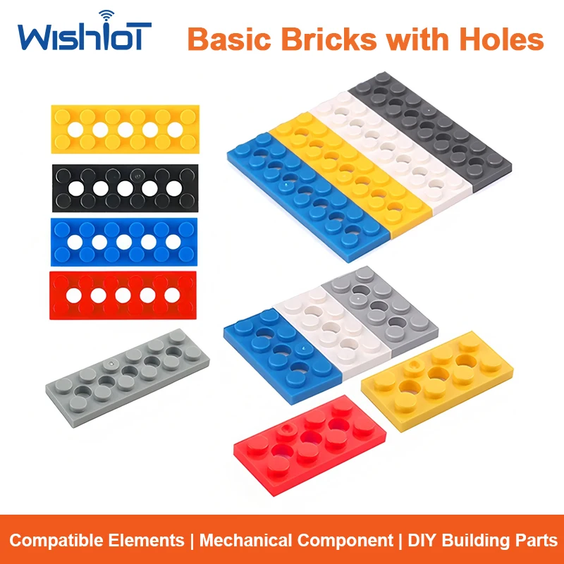 Basic Bricks with Holes Technical Parts MOC Building Blocks Small Particles DIY Educational Children Toys