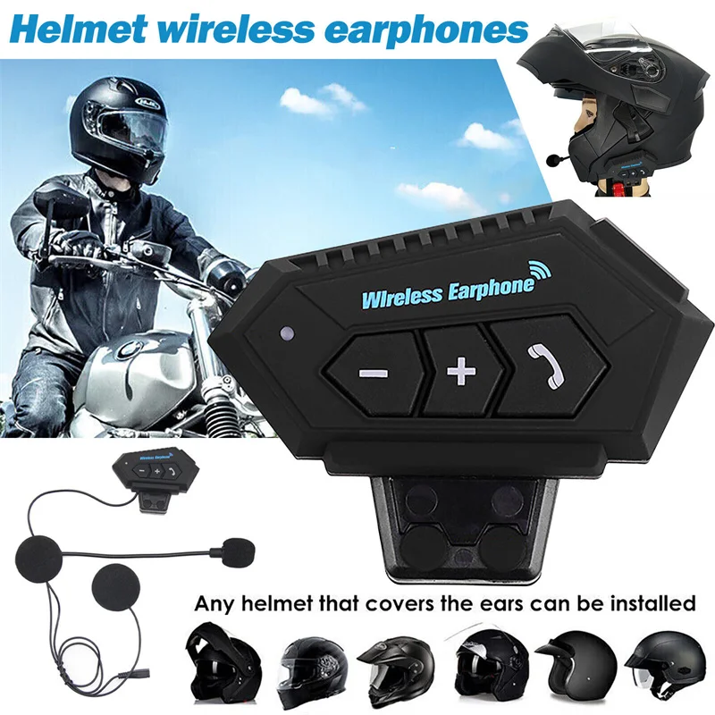 

Motorcycle BT Helmet Headset Wireless Hands-free Call Kit Stereo Anti-interference Waterproof Music Player Speaker