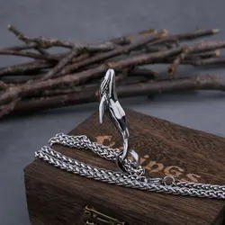 Stainless Steel Simple Animal Big Whale Necklace Men's Retro Charm Animal Fish Pendant Simple Hip Hop Jewelry Boyfriend Gift